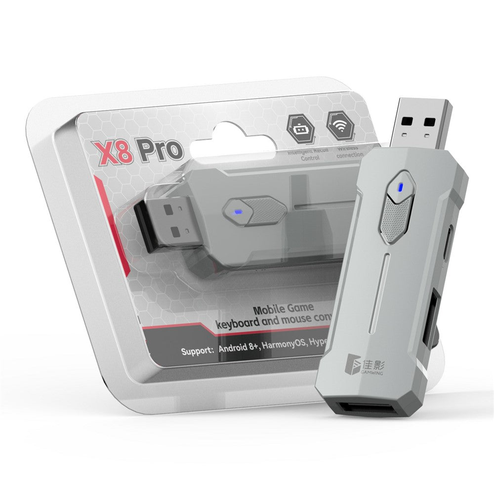 GAMWING X8 Pro Mobile Phone Game Converter AI Recoil Control Game Adapter Set with Keyboard, Mouse, Holder