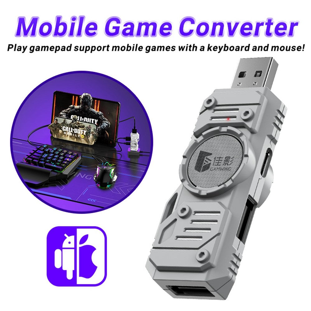 GAMWING M9 5-in-1 Wired + Bluetooth-compatible Dual Mode Mobile Game Converter with Keyboard and Mouse Set