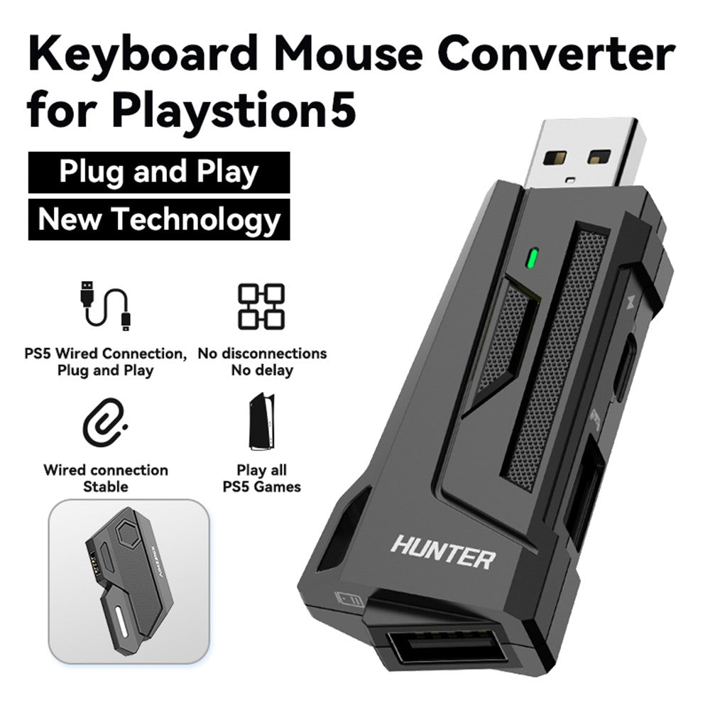 GAMWING Blader Converter + Hunter Adapter + G7 Keyboard + GM86 Mouse Set for Game Console